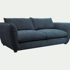 Canapé 4 places convertible en tissu Nature - bleu