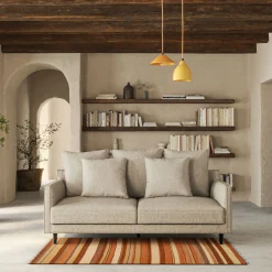 Canapé 3 places convertible tissu mixte - beige alpilles