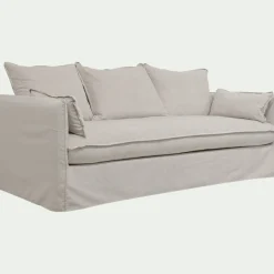 Canapé 4 places convertible en tissu wind - beige alpilles