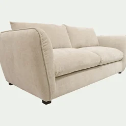 Canapé 3 places convertible en tissu Nature - blanc écru