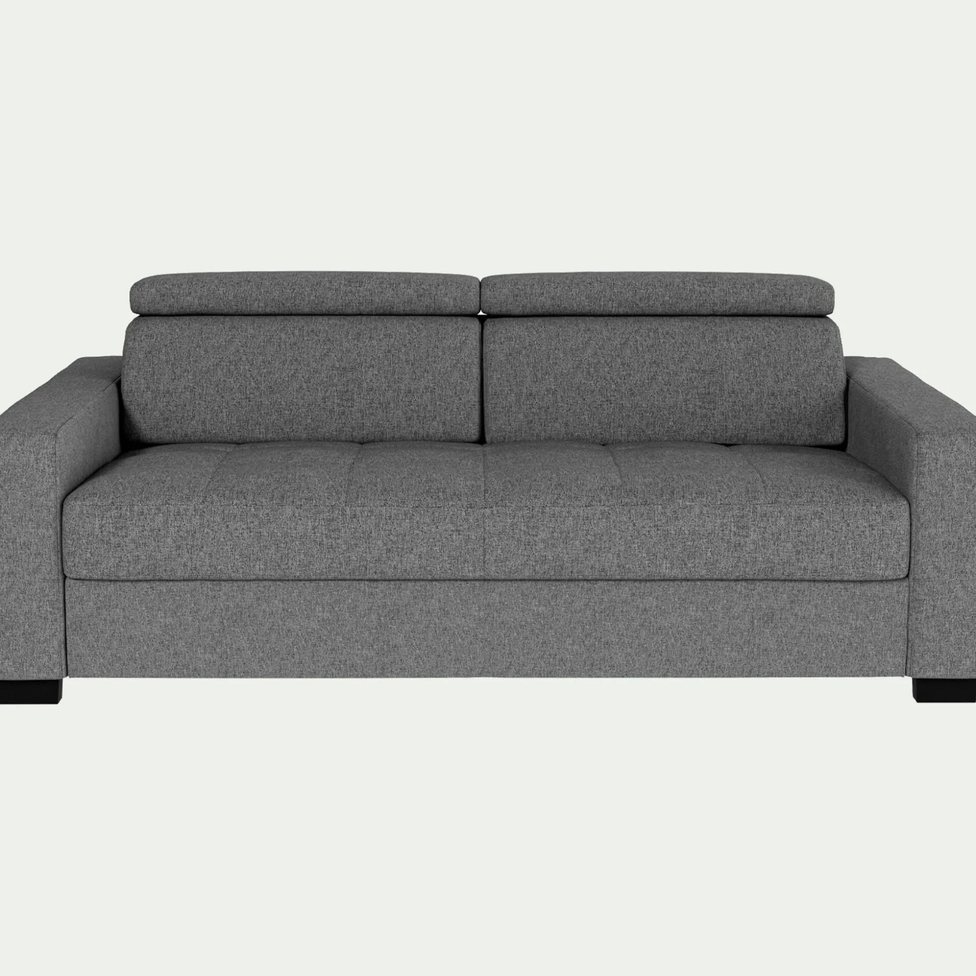 Canapé 3 places convertible en tissu avec accoudoirs 20cm - gris