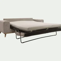 Canapé 3 places convertible en tissu storm - taupe