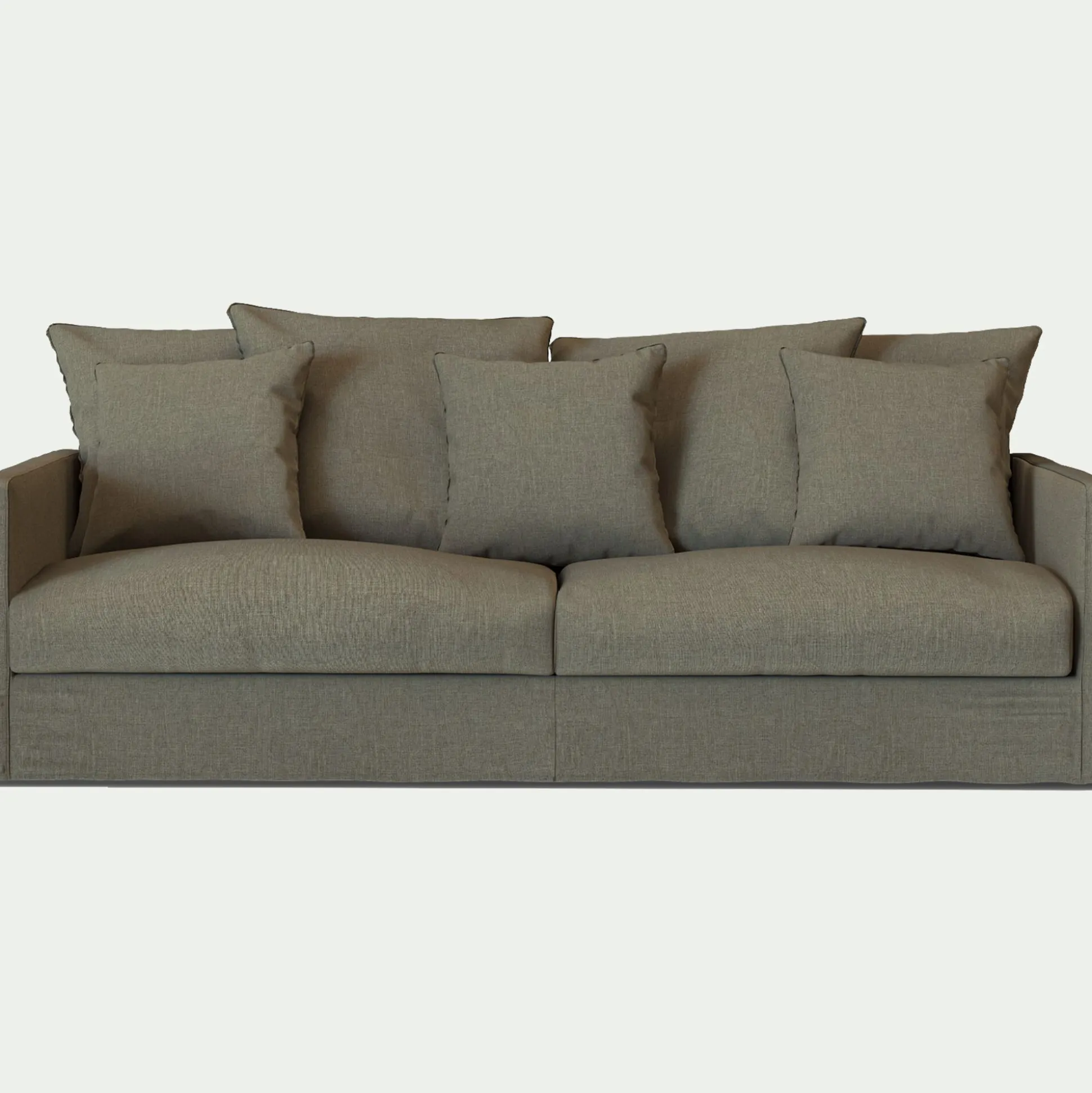 Canapé 4 places convertible en tissu - vert cèdre