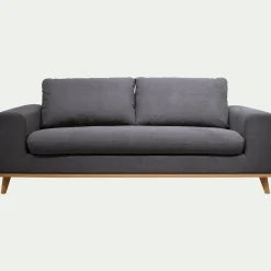 Canapé 3 places convertible en tissu Cosmo - gris anthracite