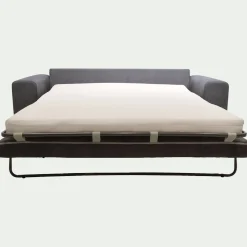 Canapé 3 places convertible en tissu Cosmo - gris anthracite