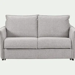 Canapé 4 places convertible en tissu Sogno avec matelas densité 35kg/m3 - gris borie