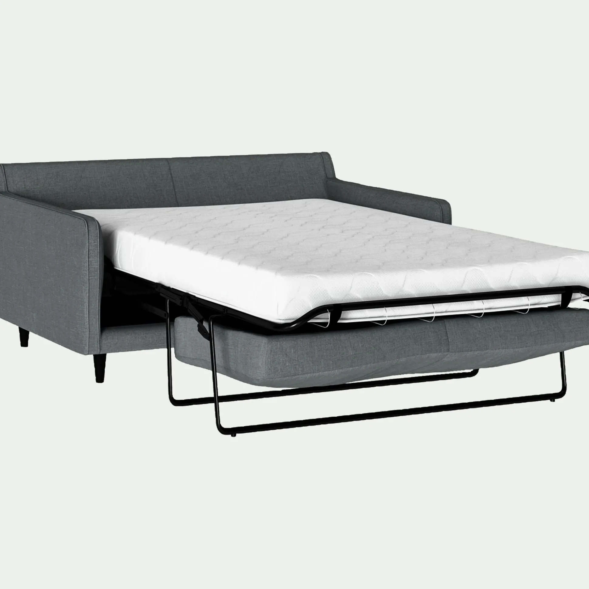 Canapé 2 places convertible tissu mixte - gris ardoise