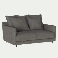 Canapé 2 places convertible en tissu - gris restanque