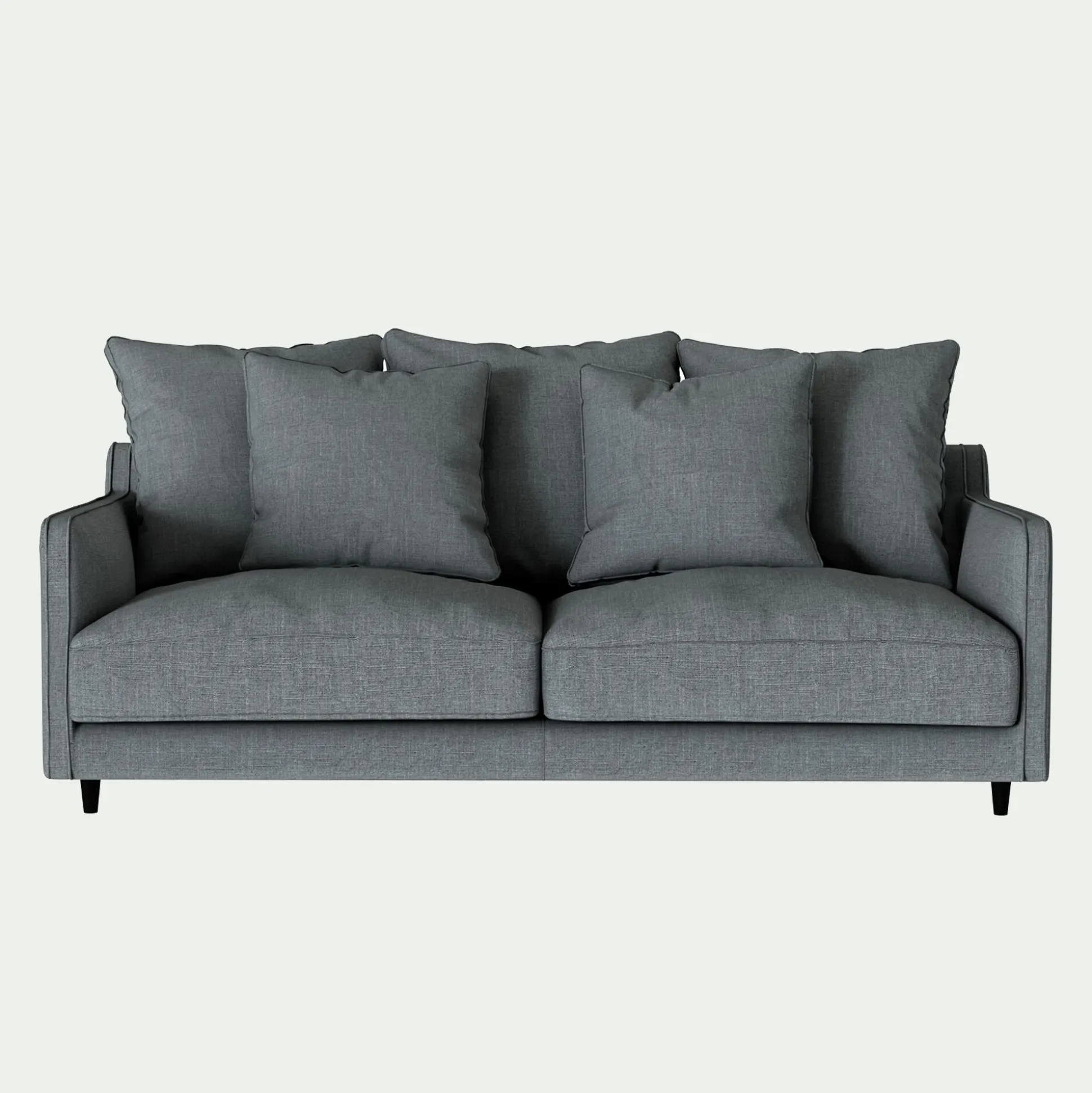 Canapé 3 places convertible matelas Bultex tissu mixte - gris ardoise