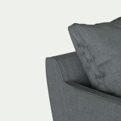 Canapé 3 places convertible matelas Bultex tissu mixte - gris ardoise