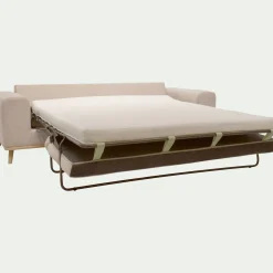 Canapé 4 places convertible en tissu Crown - beige roucas