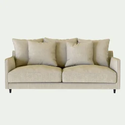 Canapé 3 places convertible matelas Bultex tissu mixte - beige alpilles