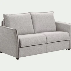 Canapé 3 places convertible en tissu Sogno avec matelas densité 35kg/m3 - gris borie