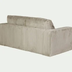 Canapé 3 places convertible en velours côtelé bita - blanc ventoux