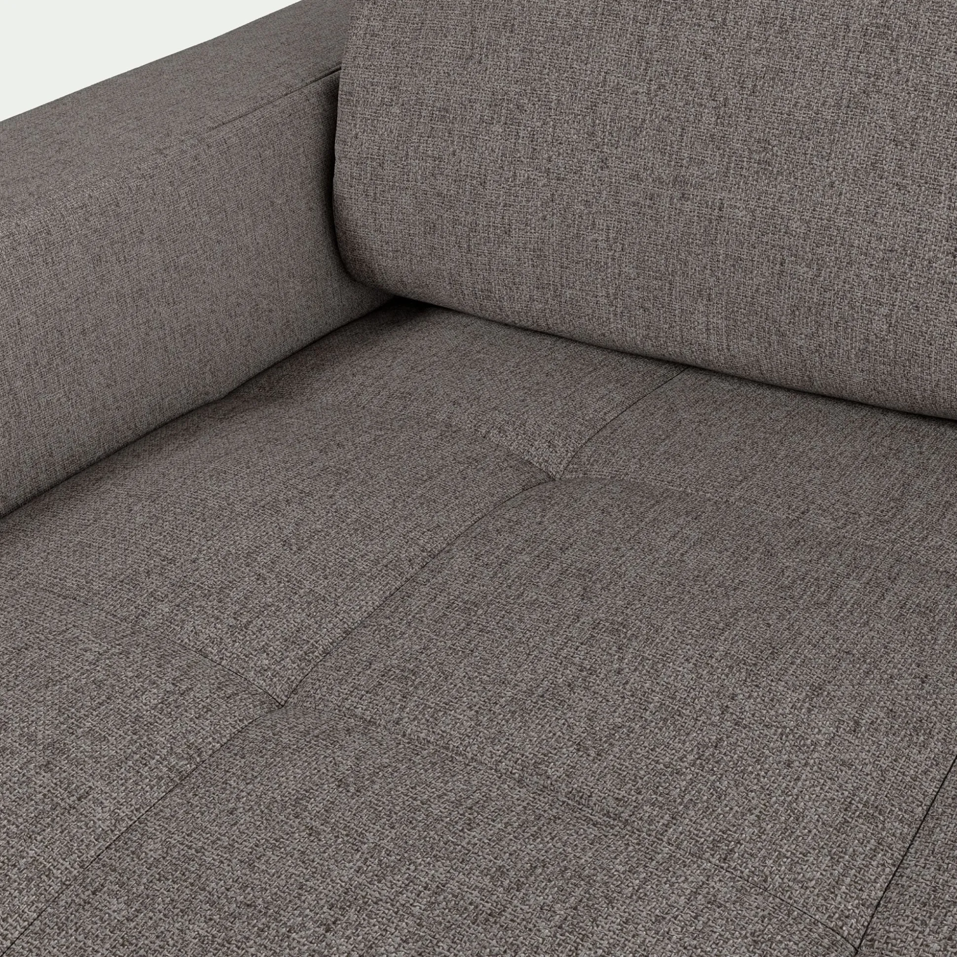 Canapé 3 places convertible en tissus pop avec accoudoirs 15cm - taupe