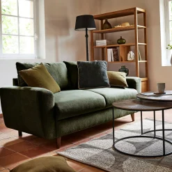 Canapé 3 places convertible en tissu - vert cèdre