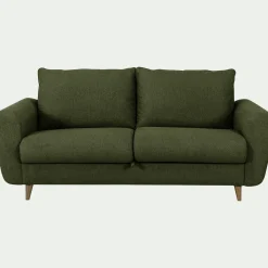 Canapé 3 places convertible en tissu - vert cèdre