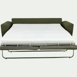 Canapé 3 places convertible en tissu - vert cèdre