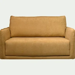 Canapé 2 places convertible en tissu Eden - jaune argan
