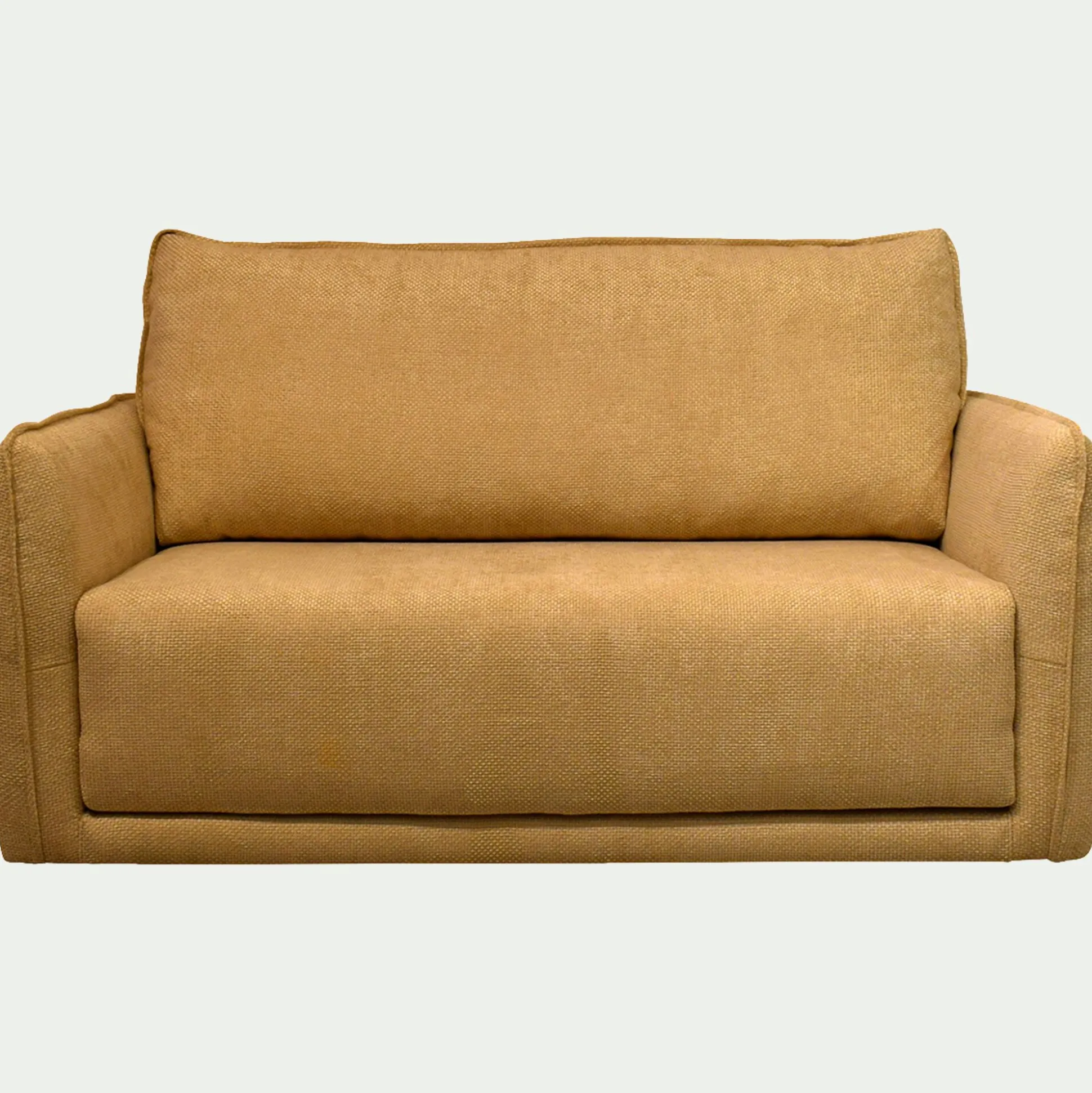 Canapé 2 places convertible en tissu Eden - jaune argan