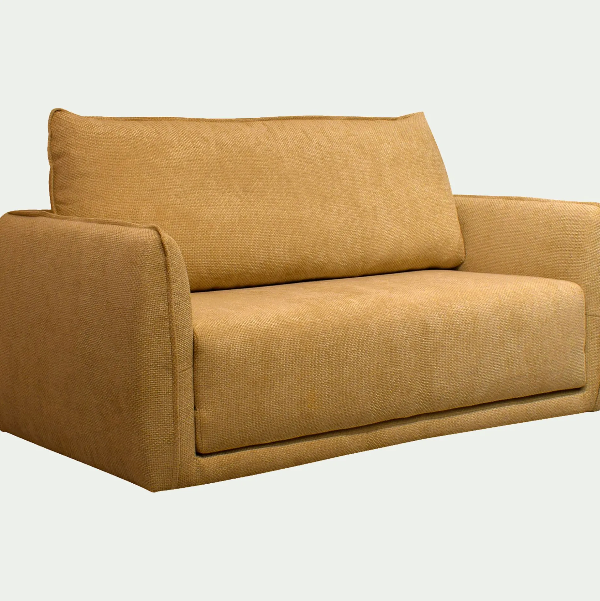 Canapé 2 places convertible en tissu Eden - jaune argan