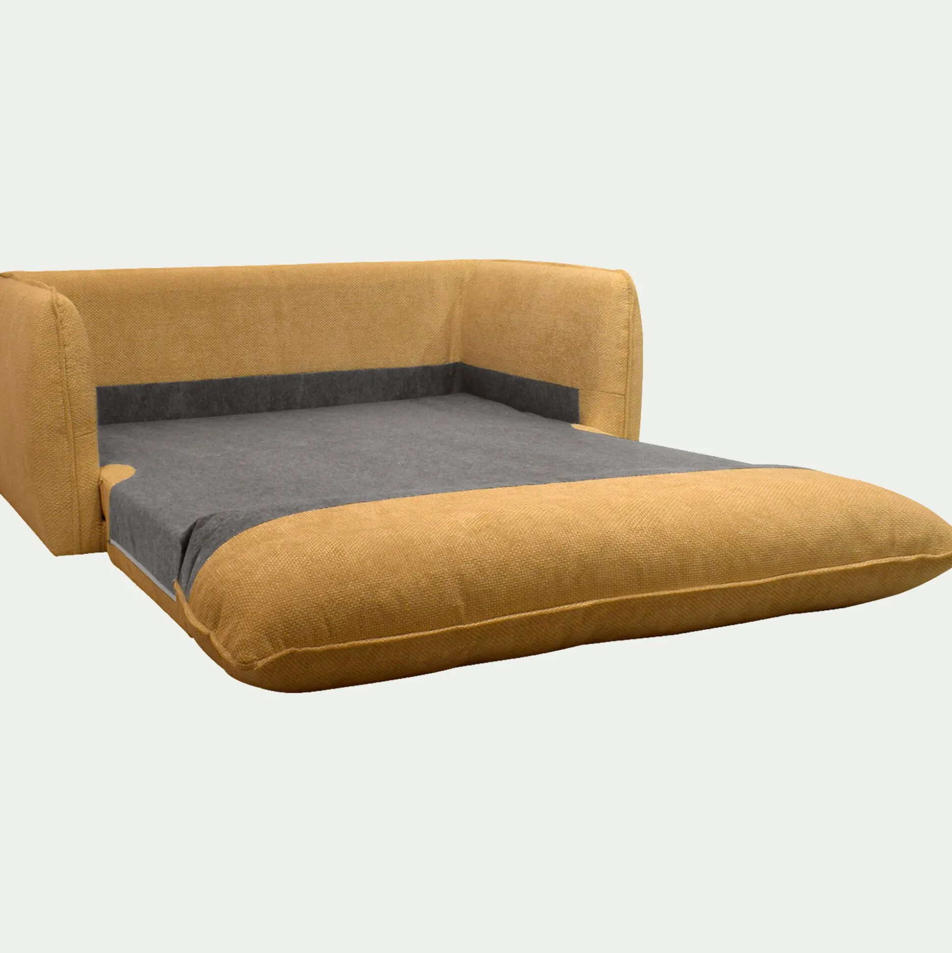 Canapé 2 places convertible en tissu Eden - jaune argan