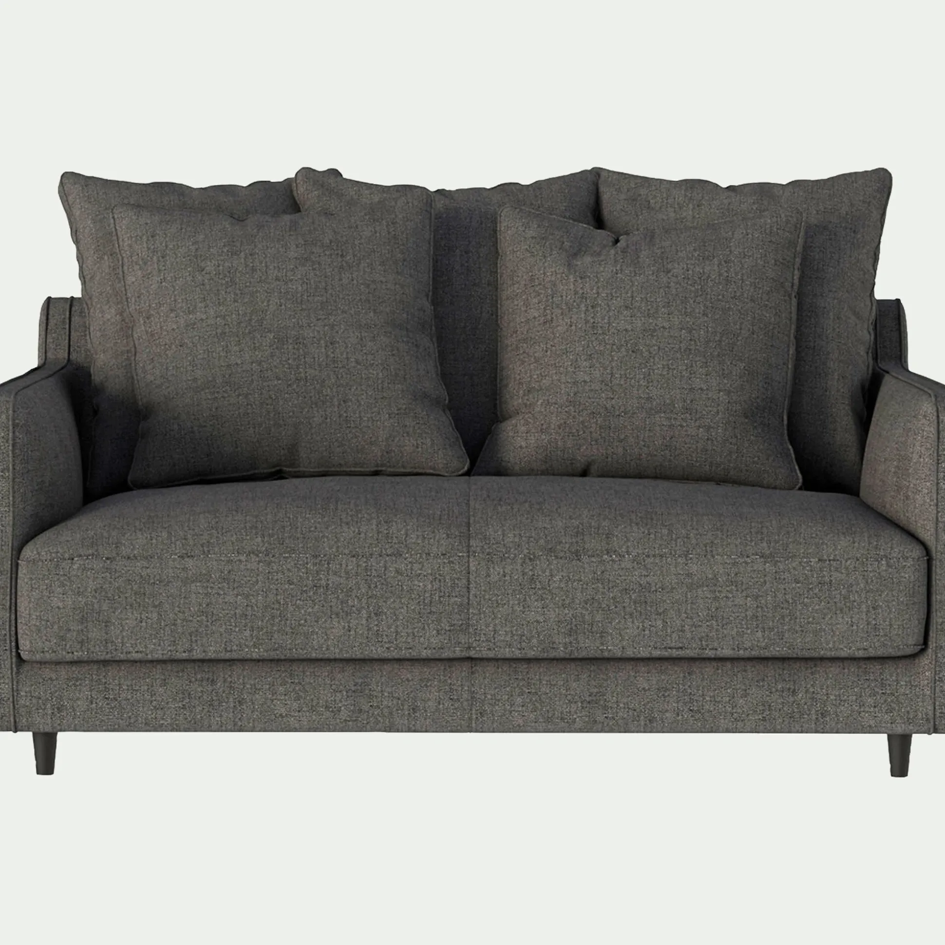 Canapé 2 places droit convertible matelas Bultex en tissu joint - gris restanque