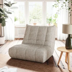 Canapé 2 places en tissu chenille - beige roucas