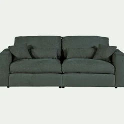 Canapé 5 places en tissu chenille Benjo - bleu calaluna