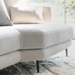 Canapé 5 places fixe droit en tissu cannes - beige roucas