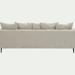 Canapé 5 places fixe droit en tissu cannes - beige roucas