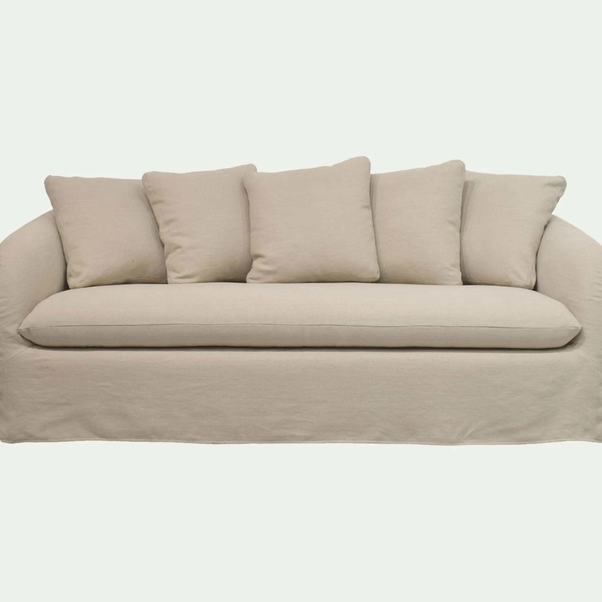 Canapé 3 places fixe en lin - beige alpilles