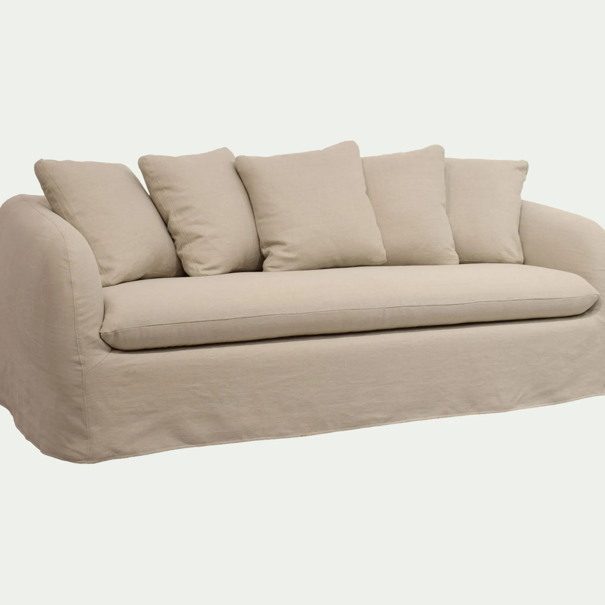 Canapé 3 places fixe en lin - beige alpilles