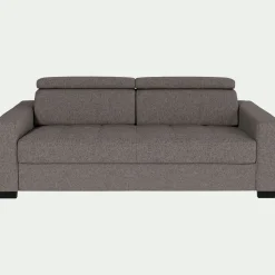 Canapé 3 places fixe en pop avec accoudoirs 20cm - taupe