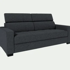 Canapé 3 places fixe en pop avec accoudoirs 20cm - gris anthracite