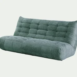 Canapé 4 places fixe en tissu chenille - bleu calaluna