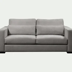 Canapé 3 places fixe en tissu Bloq - gris clair