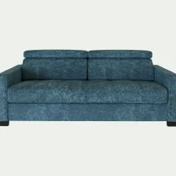 Canapé 3 places fixe en tissu Genesis avec accoudoirs 15cm - bleu figuerolles