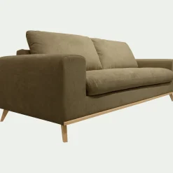 Canapé 4 places fixe en tissu Crown - vert cèdre