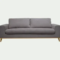 Canapé 4 places fixe en tissu Crown - gris restanque