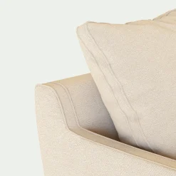 Canapé 2 places fixe en tissu joint - beige roucas