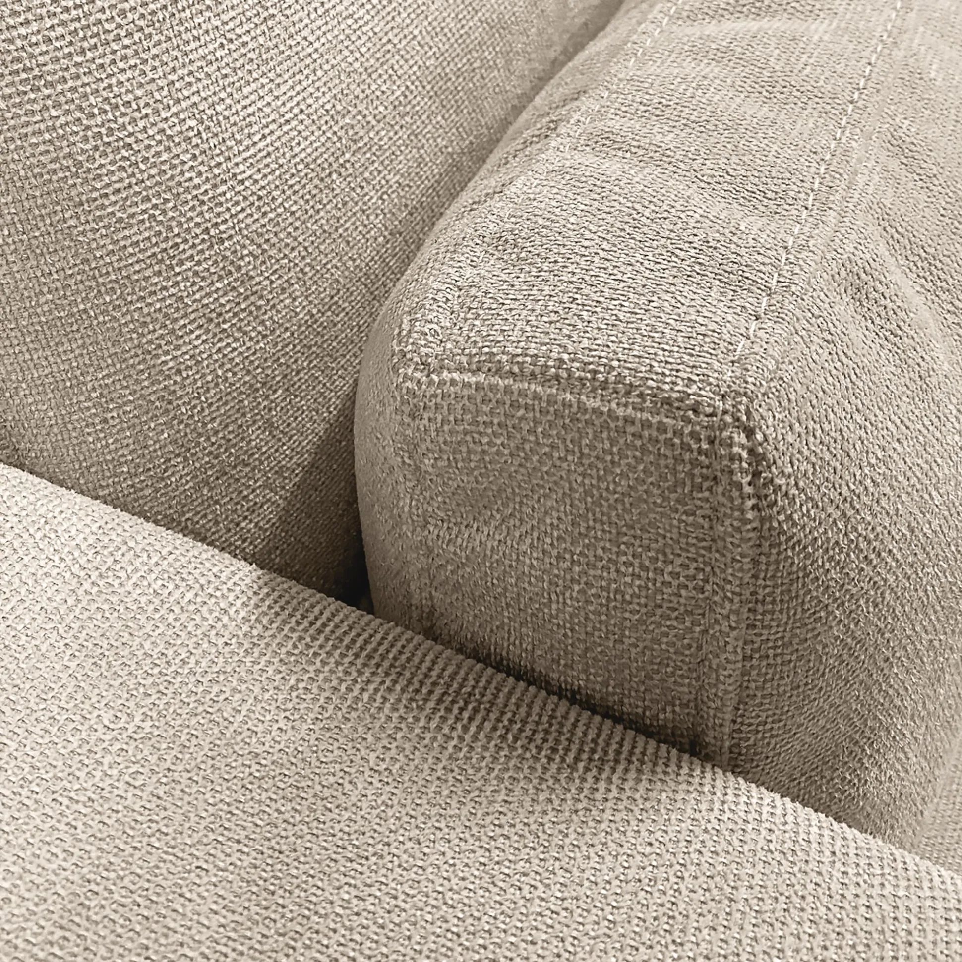 Canapé 5 places fixe en tissu Bloq - beige roucas