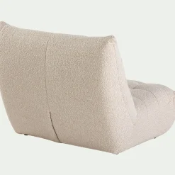 Canapé 2 places fixe en tissu bouclette - blanc écru