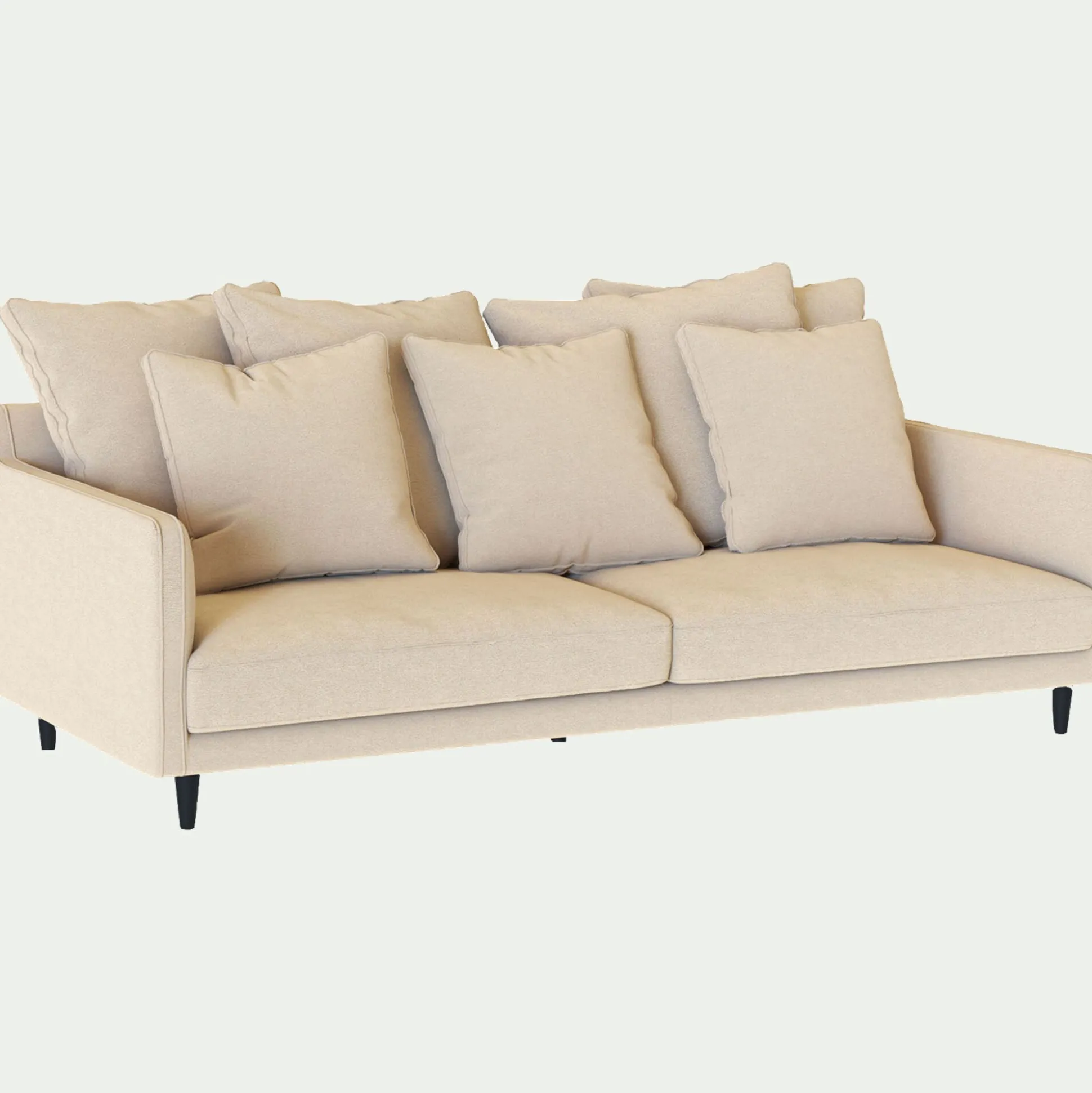 Canapé 4 places fixe en tissu joint - beige roucas