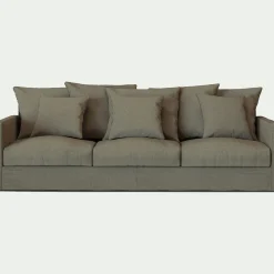 Canapé 5 places fixe en tissu - vert cèdre