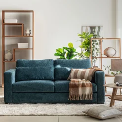 Canapé 3 places fixe en tissu Genesis - bleu