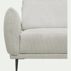 Canapé 2 places fixe en tissu memphis avec fonction avance-recul - beige roucas