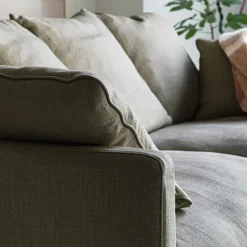 Canapé 4 places fixe en tissu - vert cèdre