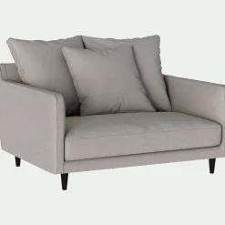 Canapé 1.5 places fixe en tissu - gris borie
