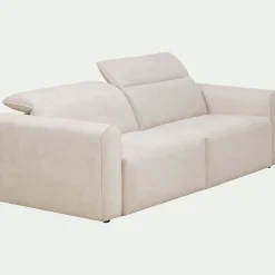 Canapé 3 places fixe en tissu - beige roucas